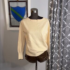 J Crew Merino Wool/ Cotton Blend Boat Neck Sweater
